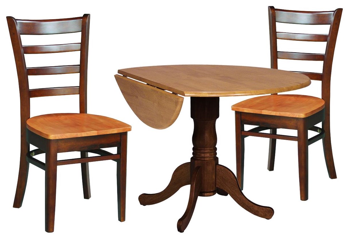 John Thomas Dining Essentials Table and 2 Ladderback Chairs Johnny